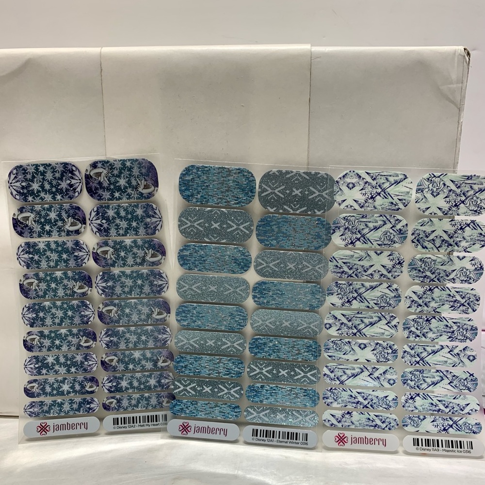 Disney “Frozen” Jamberry Lot of 3 Full Sheets